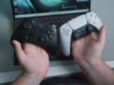 a person holding a game controller