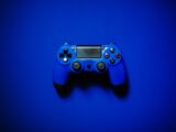 blue sony ps 4 game controller