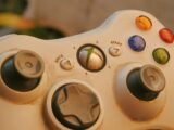 a close up of a video game controller