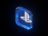 the playstation logo is glowing in the dark
