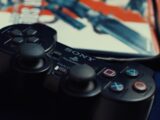 a close up of a video game controller