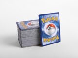 a stack of pokemon cards sitting on top of each other
