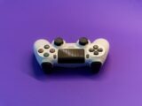 white and black game controller