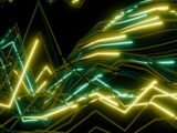 Abstract neon lines form a digital landscape