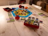 A board game sitting on top of a wooden table